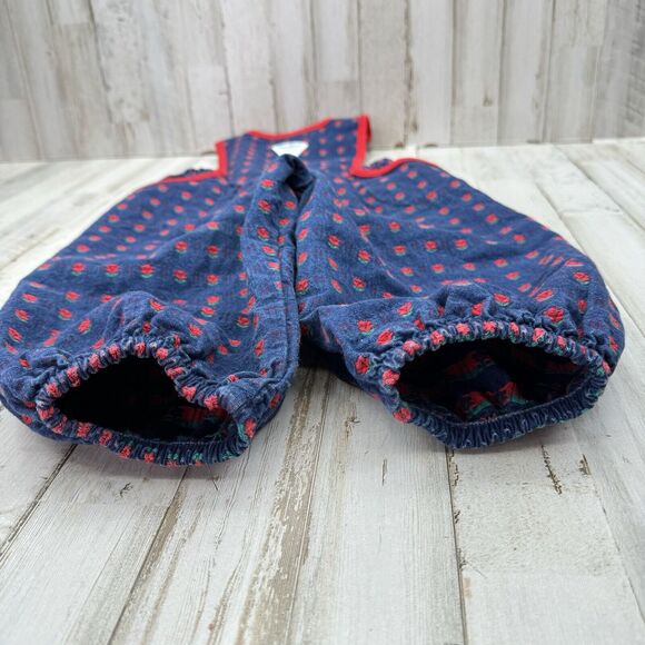Vintage Y2K OshKosh B’gosh Rose Floral Overall Denim Vestbak Bubble Romper Sz 2t - Picture 15 of 16